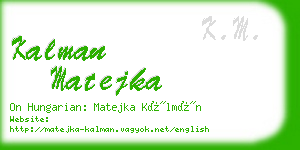 kalman matejka business card